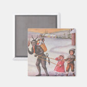 Krampus steelt speelgoed en kinderen magneet (Voorkant / Achterkant)