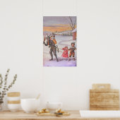 Krampus steelt speelgoed en kinderen poster (Keuken)