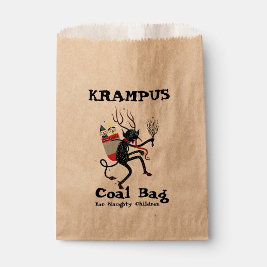 Krampus steenkool slecht voor stoute kinderen bedankzakje (Voorkant)