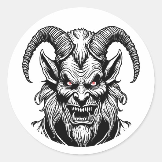 Krampus Sticker Red Eyes (Voorkant)