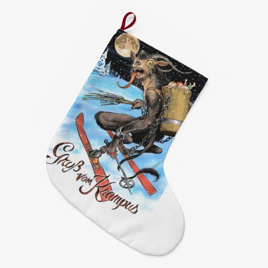 Krampus Stocking Grote Kerstsok (Voorkant (Hangend))