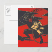 Krampus straft kind met roeispaan briefkaart (Voorkant / Achterkant)