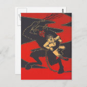 Krampus straft kind met schakelaar briefkaart (Voorkant / Achterkant)