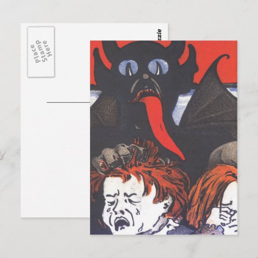 Krampus straft kinderen briefkaart (Voorkant / Achterkant)