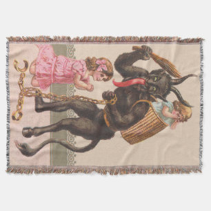 Krampus straft kinderen met ketting en zweep deken
