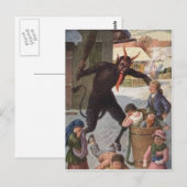 Krampus straft ontvoering kinderen winter briefkaart (Voorkant / Achterkant)