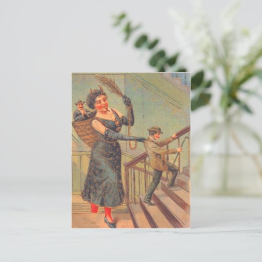 Krampus straft slecht Man Briefkaart (Staand voorkant)