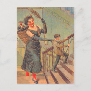 Krampus straft slecht Man Briefkaart