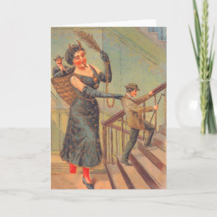 Krampus straft slecht Man Feestdagen Kaart