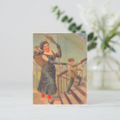 Krampus straft slechte man briefkaart (Staand voorkant)