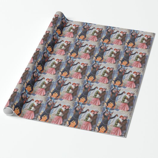Krampus straft slechte volwassenen cadeaupapier (Uitgerold)
