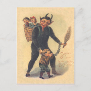 Krampus straft stout kind briefkaart