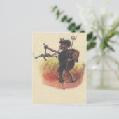 Krampus straft volwassene briefkaart (Staand voorkant)