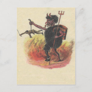 Krampus straft volwassene briefkaart