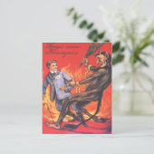 Krampus straft volwassene briefkaart (Staand voorkant)