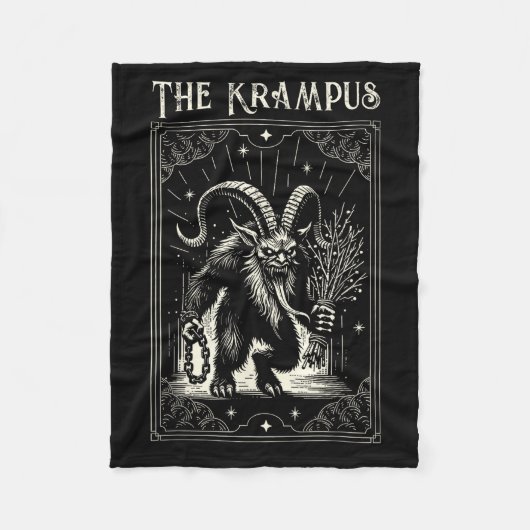 Krampus Tarot Card Design Christmas Season Evil Pa Fleece Deken (Voorkant)