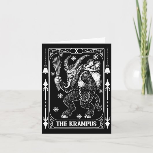 Krampus Tarot Card Design Christmas Season Evil Pa Kaart (Voorkant)
