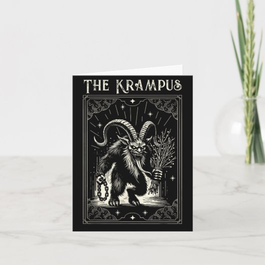 Krampus Tarot Card Design Christmas Season Evil Pa Kaart (Voorkant)