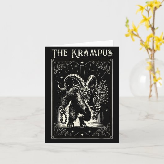Krampus Tarot Card Design Christmas Season Evil Pa Kaart (Gele Bloem)