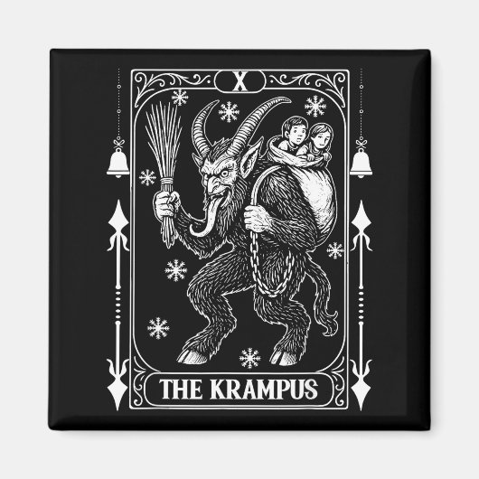 Krampus Tarot Card Design Christmas Season Evil Pa Magneet (Voorkant)