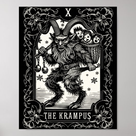 Krampus Tarot Card Design Christmas Season Evil Pa Poster (Voorkant)