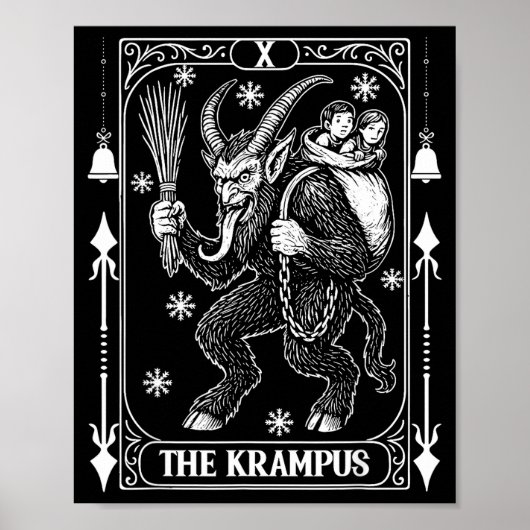Krampus Tarot Card Design Christmas Season Evil Pa Poster (Voorkant)