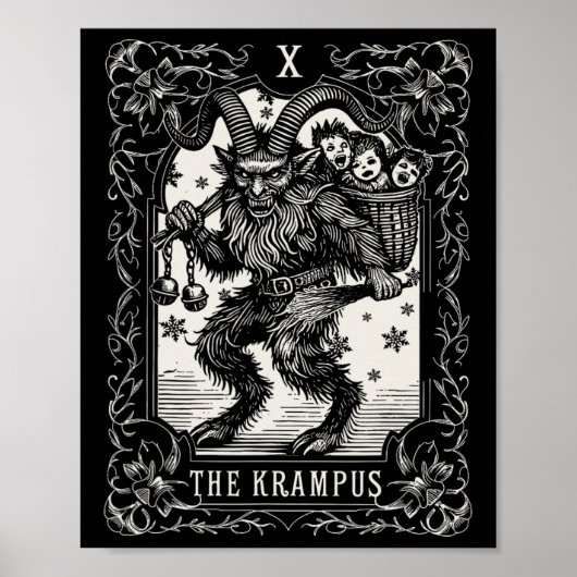 Krampus Tarot Card Design Christmas Season Evil Pa Poster (Voorkant)