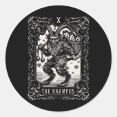 Krampus Tarot Card Design Christmas Season Evil Pa Ronde Sticker (Voorkant)