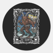 Krampus Tarot Card Design Christmas Season Evil Pa Ronde Sticker (Voorkant)