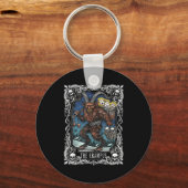 Krampus Tarot Card Design Christmas Season Evil Pa Sleutelhanger (Voorkant)