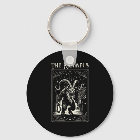 Krampus Tarot Card Design Christmas Season Evil Pa Sleutelhanger (Voorkant)