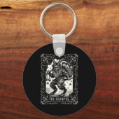 Krampus Tarot Card Design Christmas Season Evil Pa Sleutelhanger (Voorkant)