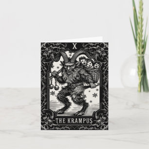 Krampus Tarot Card Ontwerp Kerstseizoen Kwaadaardi Kaart