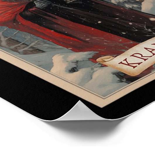 Krampus Tarot Kaart Design Xmas Hail Santa Kerstmi Poster (Hoek)