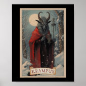 Krampus Tarot Kaart Design Xmas Hail Santa Kerstmi Poster (Voorkant)