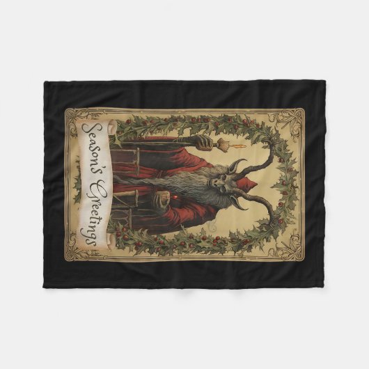 Krampus Tarot Kaart Ontwerp Kerstseizoen Evil Pa Fleece Deken (Voorkant (Horizontaal))