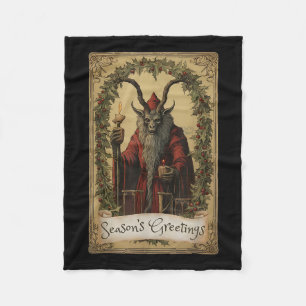 Krampus Tarot Kaart Ontwerp Kerstseizoen Evil Pa Fleece Deken