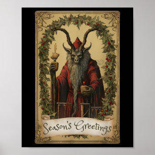 Krampus Tarot Kaart Ontwerp Kerstseizoen Evil Pa Poster