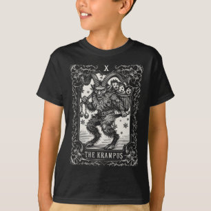 Krampus Tarot Kaart Ontwerp Kerstseizoen Evil Pa T-shirt