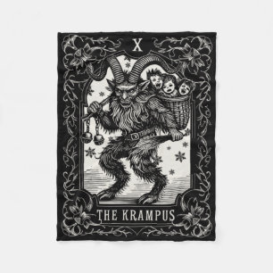 Krampus Tarot Kaart Ontwerp Kerstseizoen Kwaadaard Fleece Deken