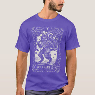 Krampus Tarotkaartontwerp Kerstseizoen Kwaadaardig T-shirt