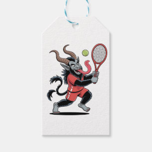 Krampus Tennis Kerstmis Court Demon Tennis  Cadeaulabel