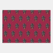 Krampus Thed Wrapping Paper Flat Sheet Set van 3 (Voorkant 2)