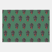Krampus Thed Wrapping Paper Flat Sheet Set van 3 (Voorkant)