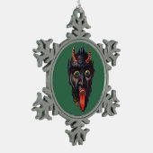 Krampus Tin Sneeuwvlok Ornament (Links)