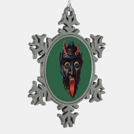 Krampus Tin Sneeuwvlok Ornament (Links)