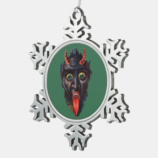 Krampus Tin Sneeuwvlok Ornament (Rechts)