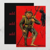 Krampus-uitnodiging Kaart (Voorkant / Achterkant)