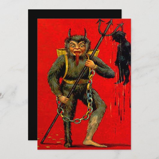 Krampus-uitnodiging Kaart (Voorkant / Achterkant)