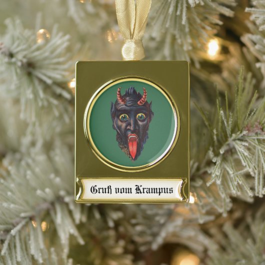 Krampus vergulde banner kerst ornament verguld banner ornament (Boom)